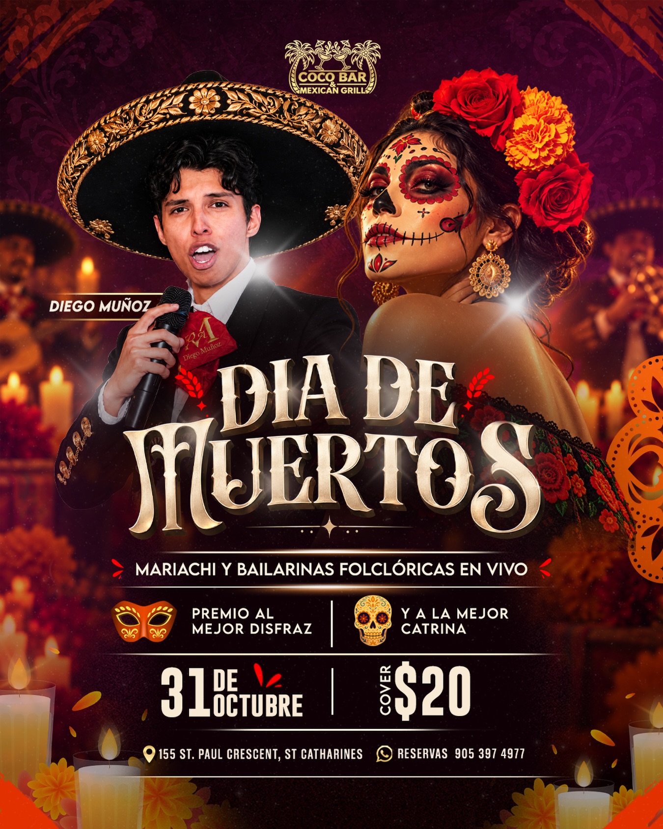 Día de Muertos event poster